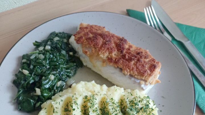 Kabeljau mit Parmesankruste