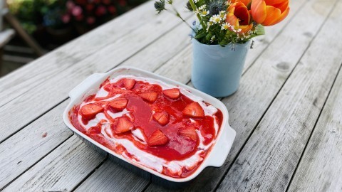 Erdbeer-Tiramisu mit Quark - leichtes Rezept