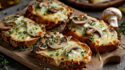 Champignon-Toast überbacken